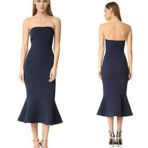 Cinq a sept strapless navy dress